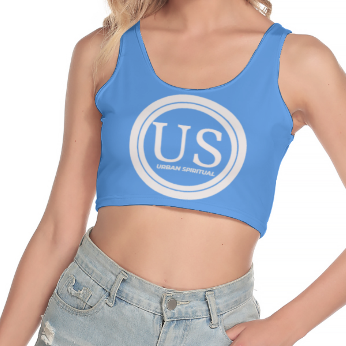 circle US Crop Tank Top