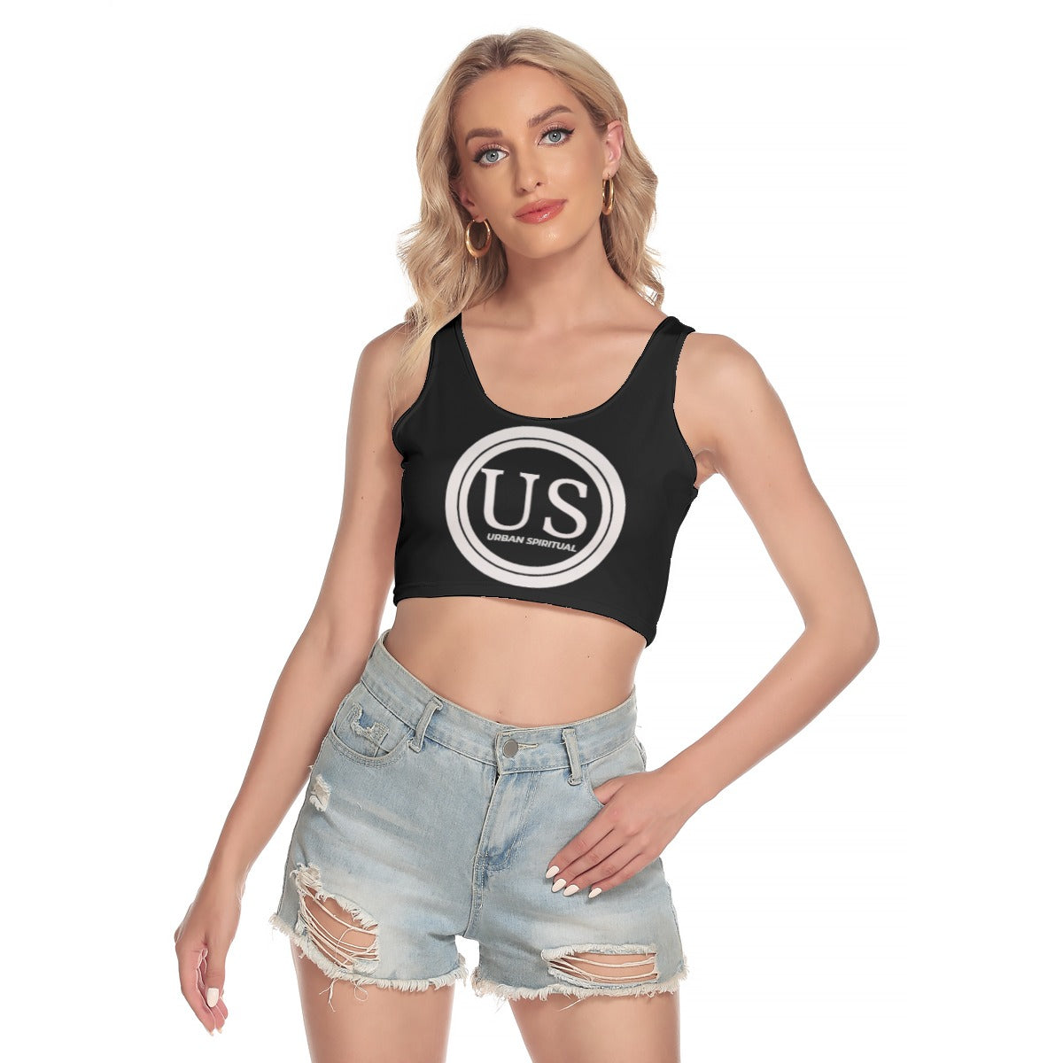 circle US Crop Tank Top