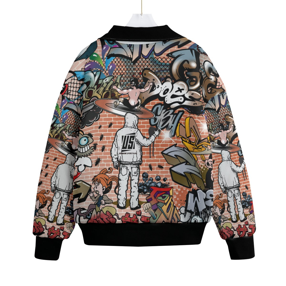 US URBAN SPIRITUAL LLC All-Over Print Unisex Knitted Fleece Lapel Outwear - US URBAN SPIRITUAL CLOTHING