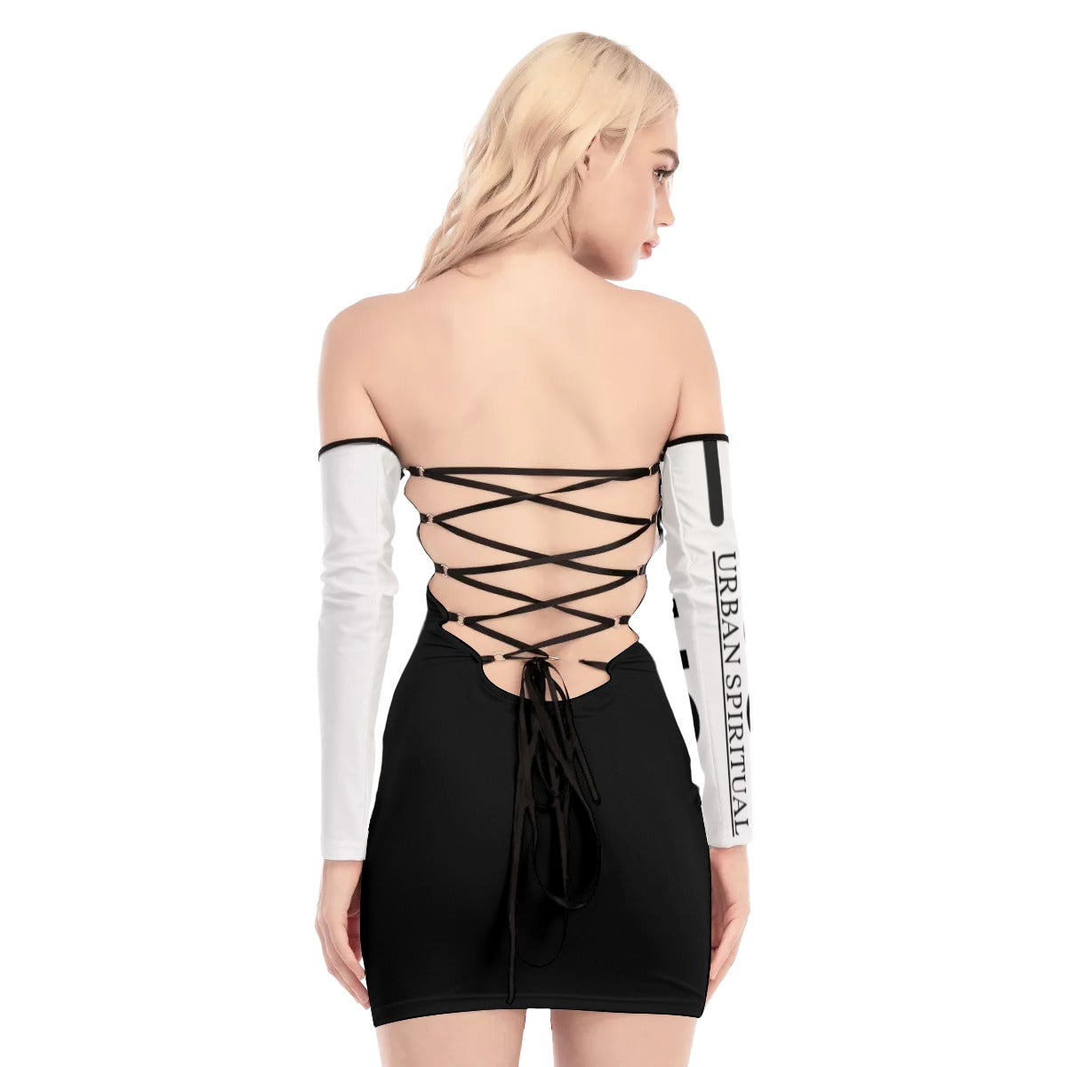 US Women's Off-shoulder Back Lace-up Dress