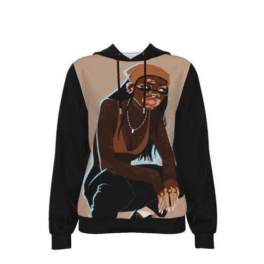 US URBAN SPIRITUAL LLC All-Over Print Women's Slim Pullover Hoodie - US URBAN SPIRITUAL CLOTHING