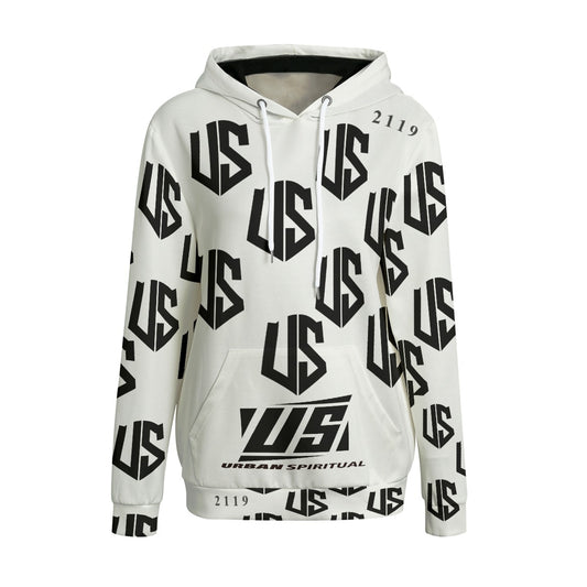 US URBAN SPIRITUAL LLC All-Over Print Women's Pullover Hoodie | Interlock - US URBAN SPIRITUAL CLOTHING