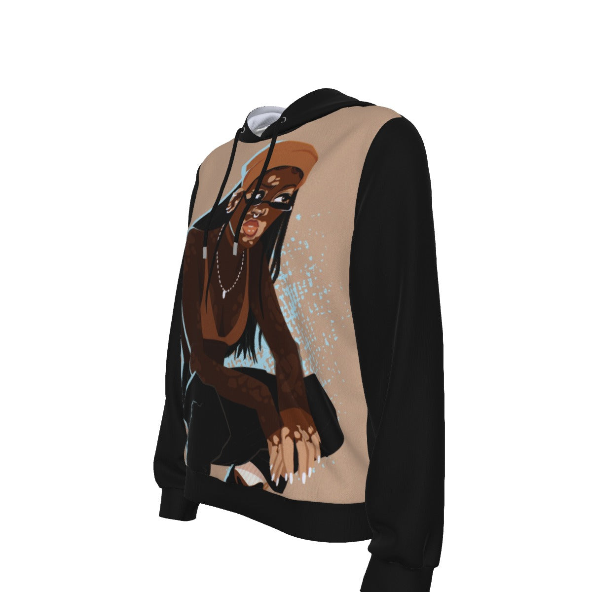 US URBAN SPIRITUAL LLC All-Over Print Women's Slim Pullover Hoodie - US URBAN SPIRITUAL CLOTHING