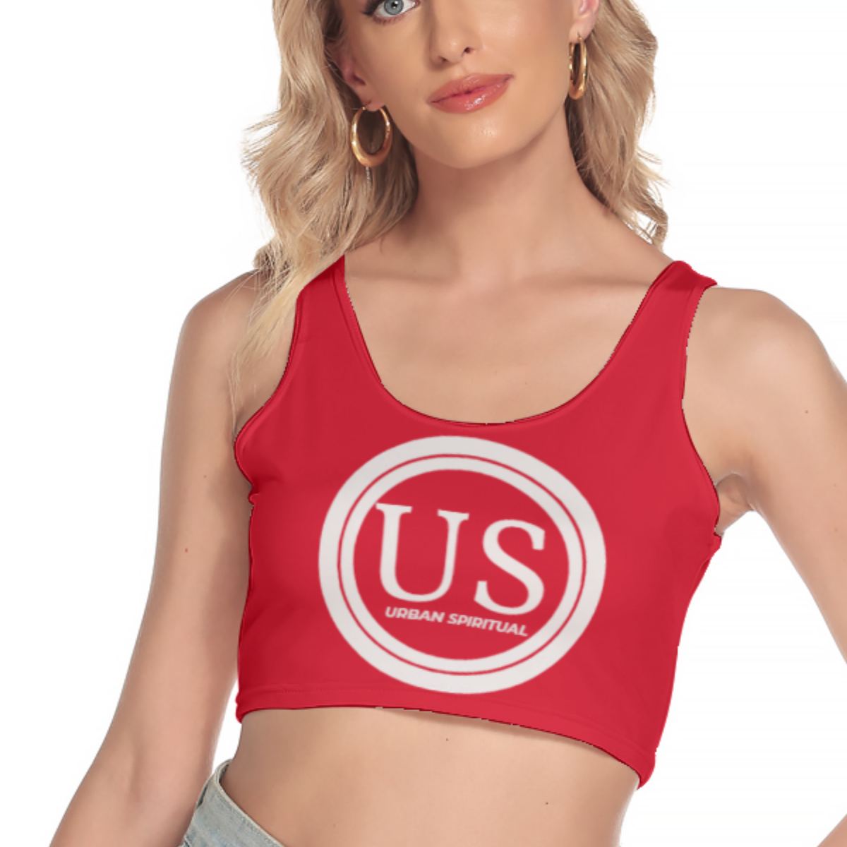 circle US Crop Tank Top